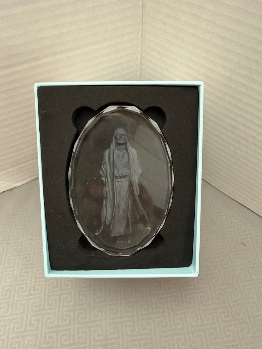 Angela Johnson Oh My Father Scuplture Crystal Gem Accent Light Etched Figure